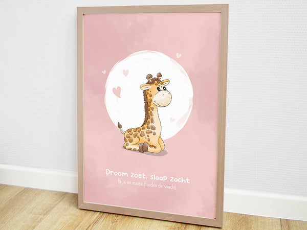 geboorte poster, geboorteposter, poster babykamer, dieren poster kinderkamer, dieren posters, kinderposter, muurdecoratie babykamer, poster bestellen, babykamer poster, hippe kraamcadeaus, wanddecoratie babykamer, poster giraf, poster online, muurposter