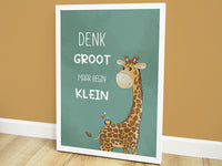 geboorte poster, geboorteposter, poster babykamer, dieren poster kinderkamer, dieren posters, kinderposter, muurdecoratie babykamer, poster bestellen, babykamer poster, hippe kraamcadeaus, wanddecoratie babykamer, poster giraf, poster online, muurposter