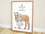 Kinderposter, kinderposters, poster paard, paardenmeisje, cadeau paardenliefhebber, paarden poster, paarden meisje, geboorteposter, poster kinderkamer, posters kinderkamer, poster babykamer, muurdecoratie babykamer, poster dieren, poster meisjeskamer