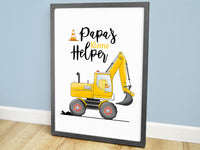 Poster voertuigen, poster kinderkamer, poster bouw, poster babykamer, muurposter, muur decoratie babykamer, kinderposters, kinderposter, hippe kraamcadeaus, graafmachine speelgoed, geboorteposter, geboorte poster, babykamer posters, babykado