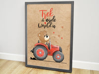 poster tractor, poster voertuigen, poster kinderkamer, poster babykamer, muurposter, muur decoratie babykamer, kinderposters, kinderposter, hippe kraamcadeaus, geboorteposter, geboorte poster, babykamer posters, babykado