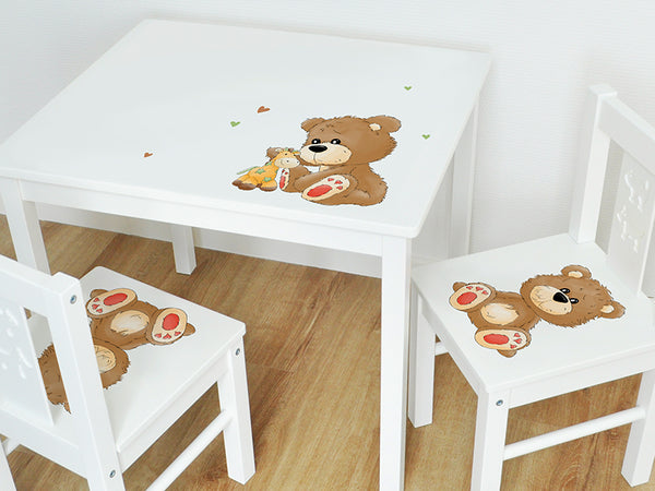HOOBRO Set van tafel en stoel voor kinderen, kindertafel met stoelen, kindertafel met krukken, met laden, tekenen, vintage bruin EFG38JD01 HOOBRO Set van tafel en stoel voor kinderen, kindertafel met stoelen, kindertafel met krukken, met laden, tekenen, vintage bruin EFG38JD01